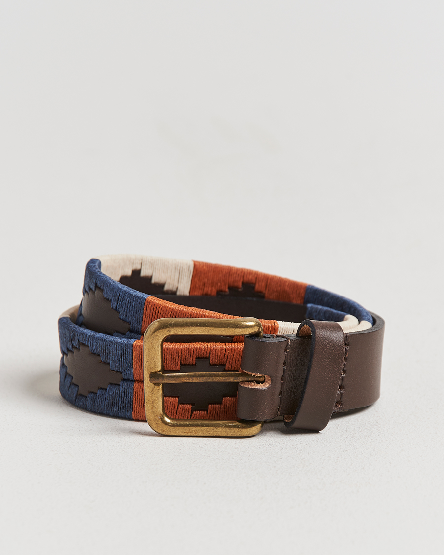 Uomini | Cinture | Pampeano | Aurora Hand Stitched Classic Leather Belt 3,5cm Orange