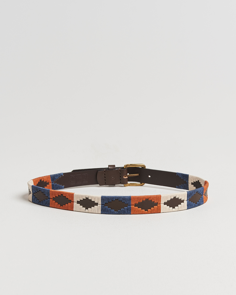 Uomini | Cinture | Pampeano | Aurora Hand Stitched Classic Leather Belt 3,5cm Orange