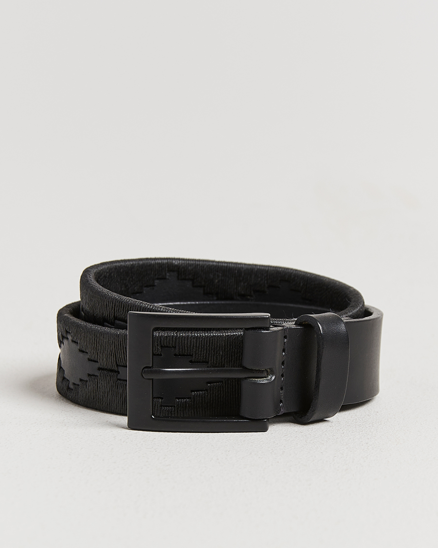 Uomini | Cinture | Pampeano | Bordado Hand Stitched Classic Leather Belt 3,5cm Black