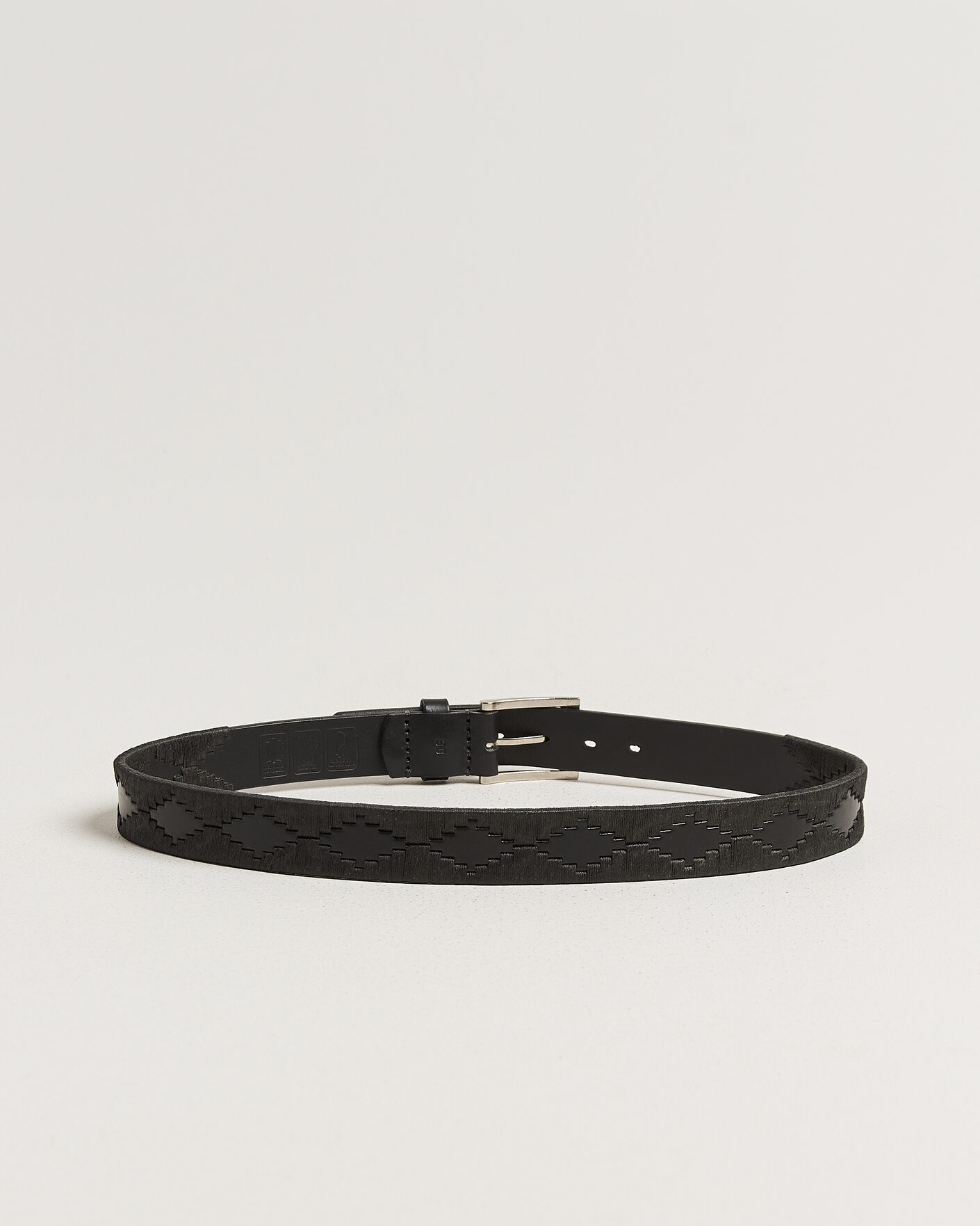 Uomini | Cinture | Pampeano | Bordado Hand Stitched Classic Leather Belt 3,5cm Black