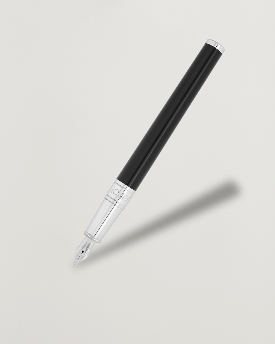Uomini | Penne | S.T. Dupont | D-Initial Fountain Pen Duo Black/Chrome