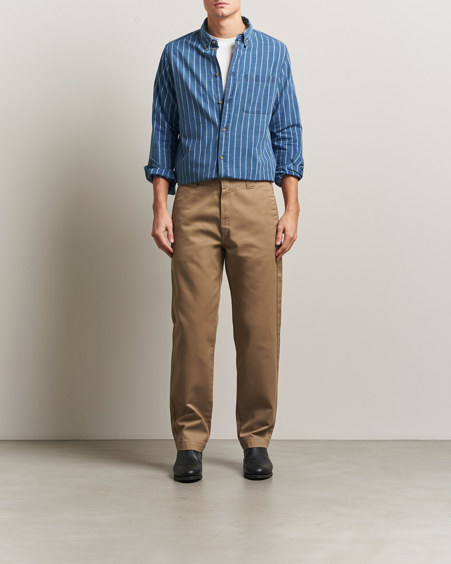 Uomini | Camicie | LES DEUX | Indigo Stripe Shirt Denim Blue