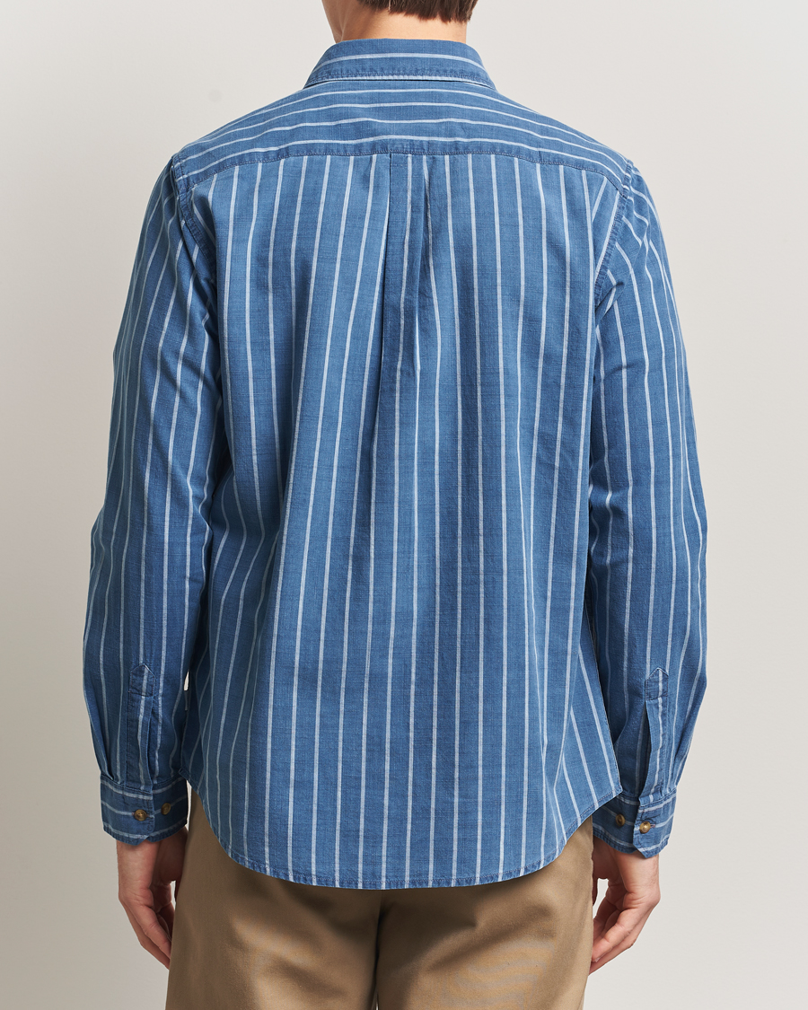 Uomini | Camicie | LES DEUX | Indigo Stripe Shirt Denim Blue