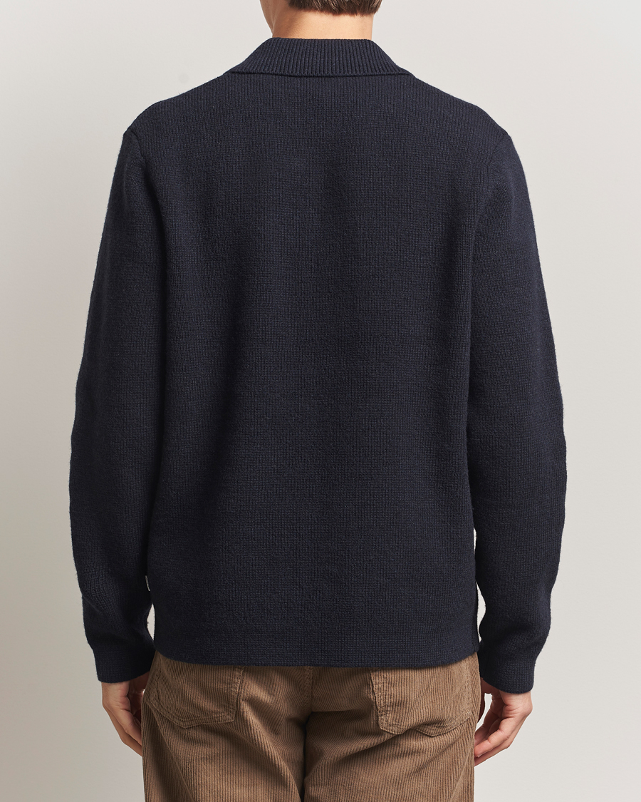 Uomini | Camicie | LES DEUX | Fisher Milano Wool Knit Overshirt Navy