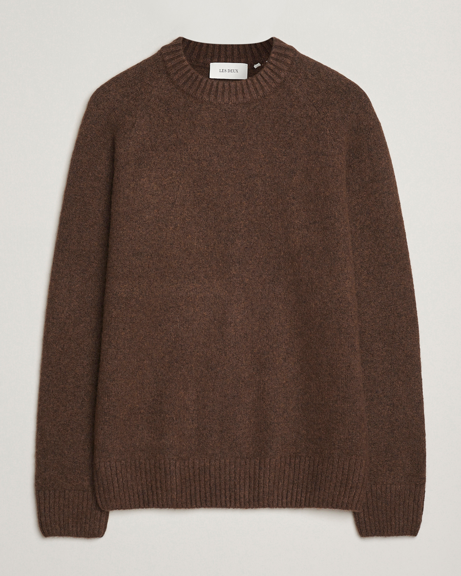 Uomini | Maglieria | LES DEUX | Gilbert Crew Neck Knit Slate Brown