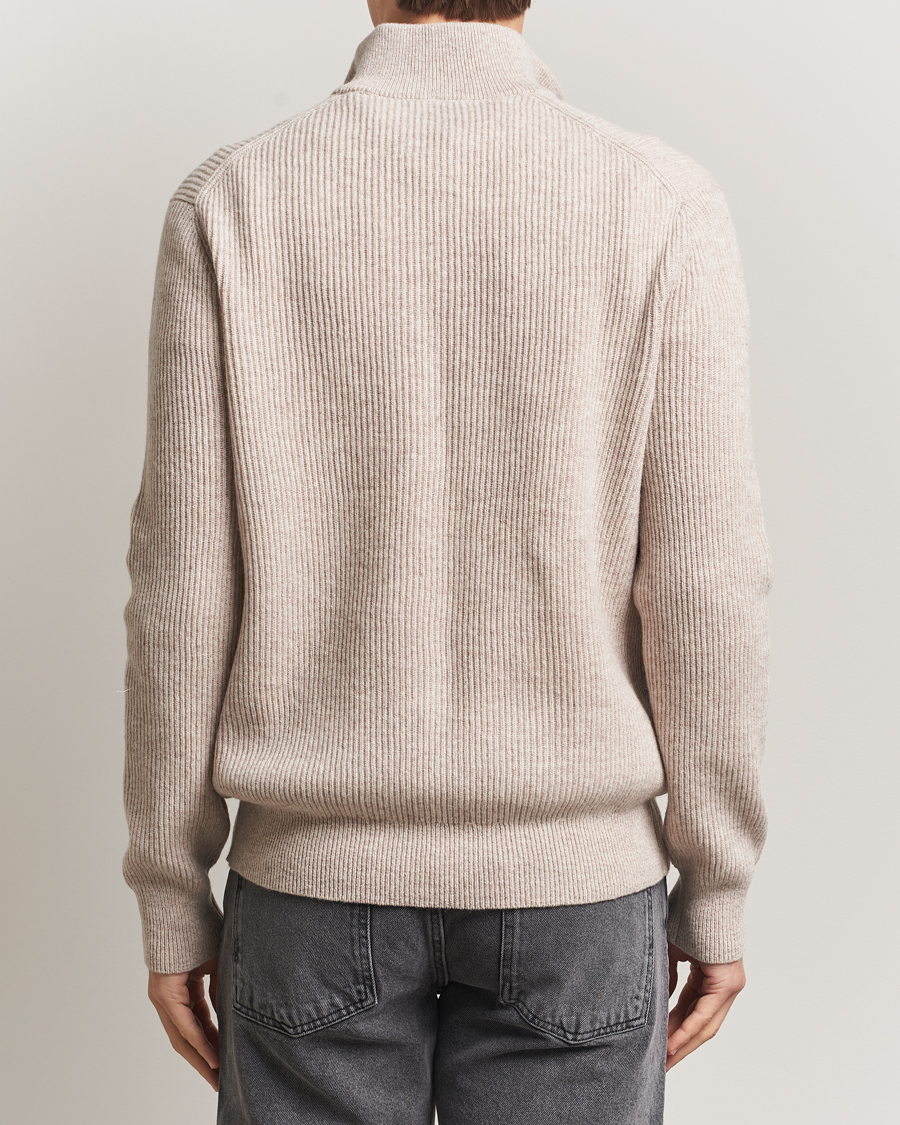Uomini | Maglieria | LES DEUX | Eduard Half-Zip Knit Jumper Light Sand