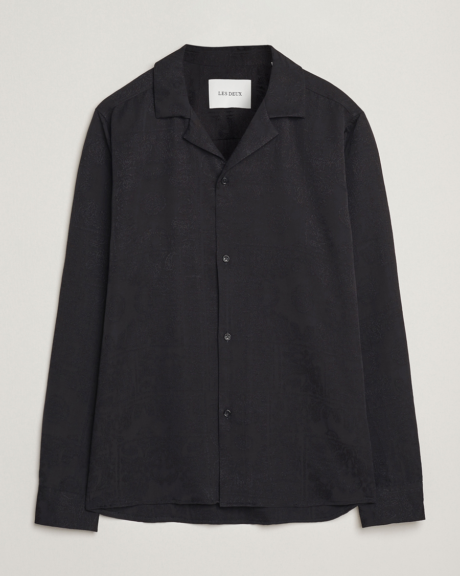 Uomini | Camicie | LES DEUX | Jasper Jaquard Shirt Black