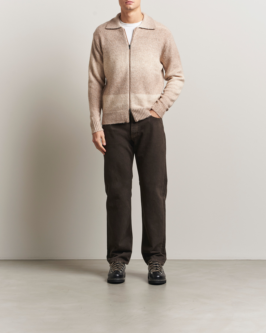 Uomini | Maglieria | LES DEUX | Gannon Gradient Zipper Cardigan Prairie Sand