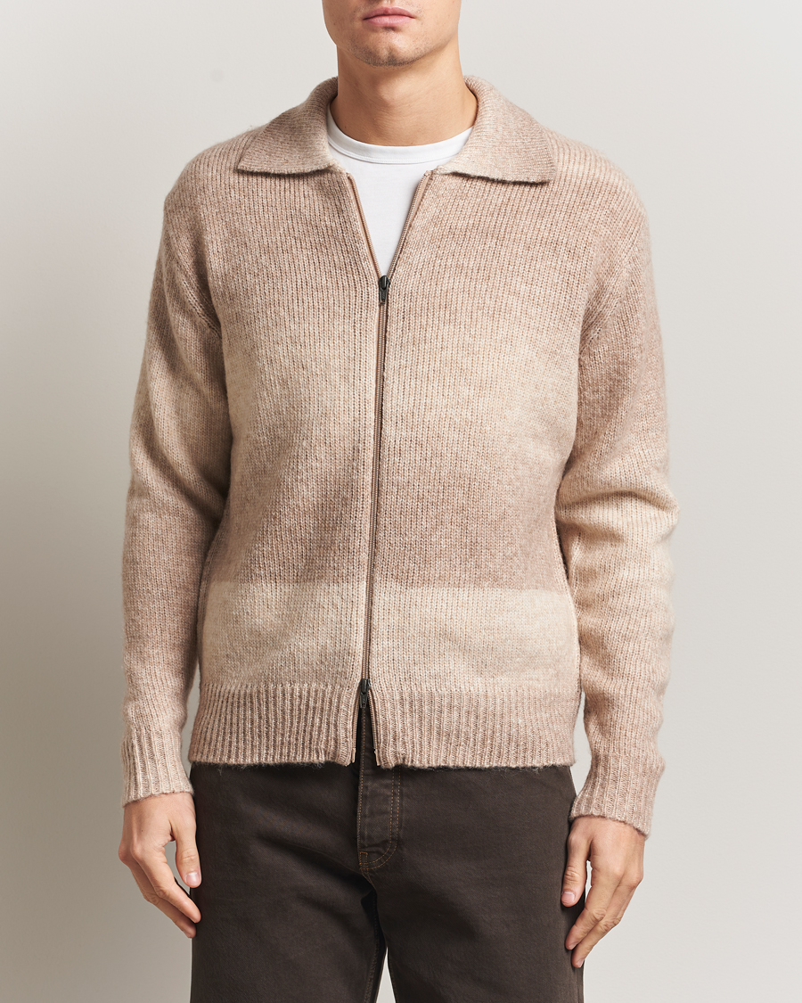 Uomini | Maglieria | LES DEUX | Gannon Gradient Zipper Cardigan Prairie Sand
