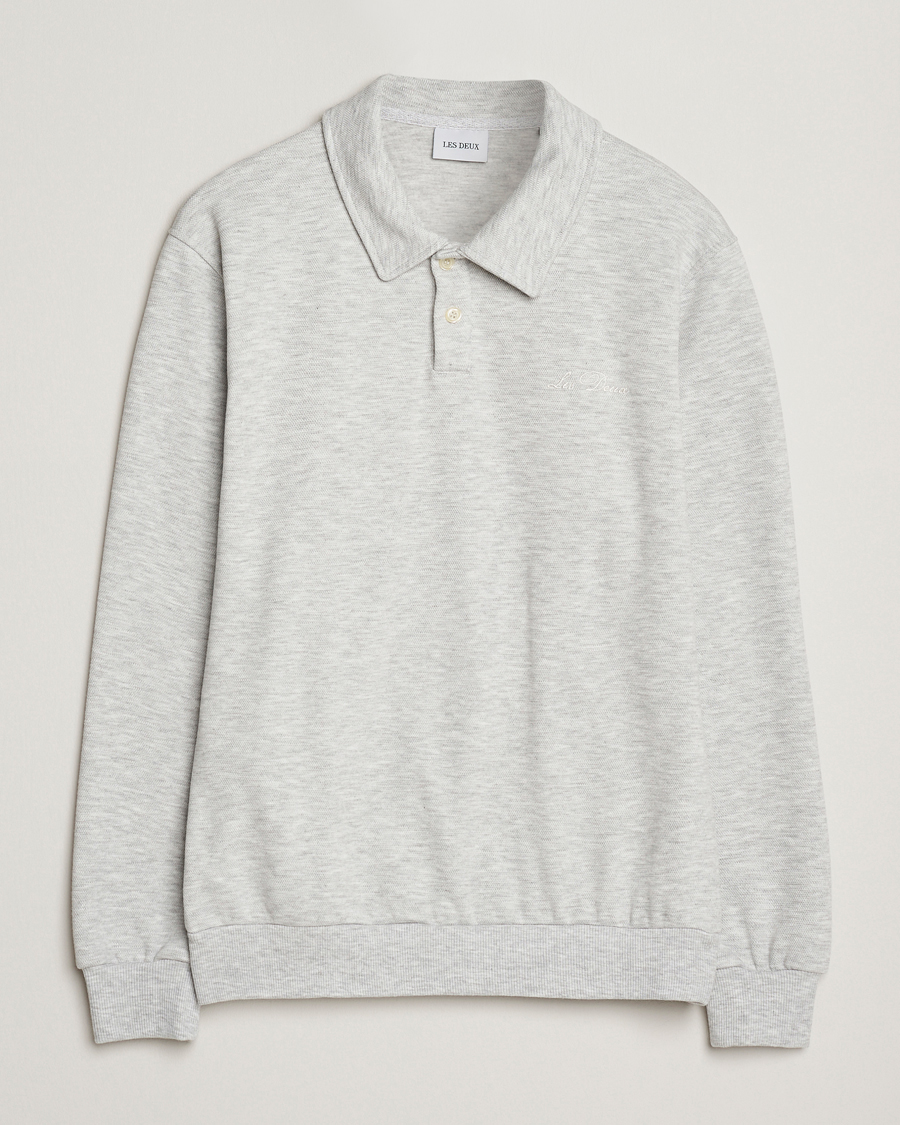 Uomini | Maglieria | LES DEUX | Ben Polo Pique Sweatshirt Snow Melange