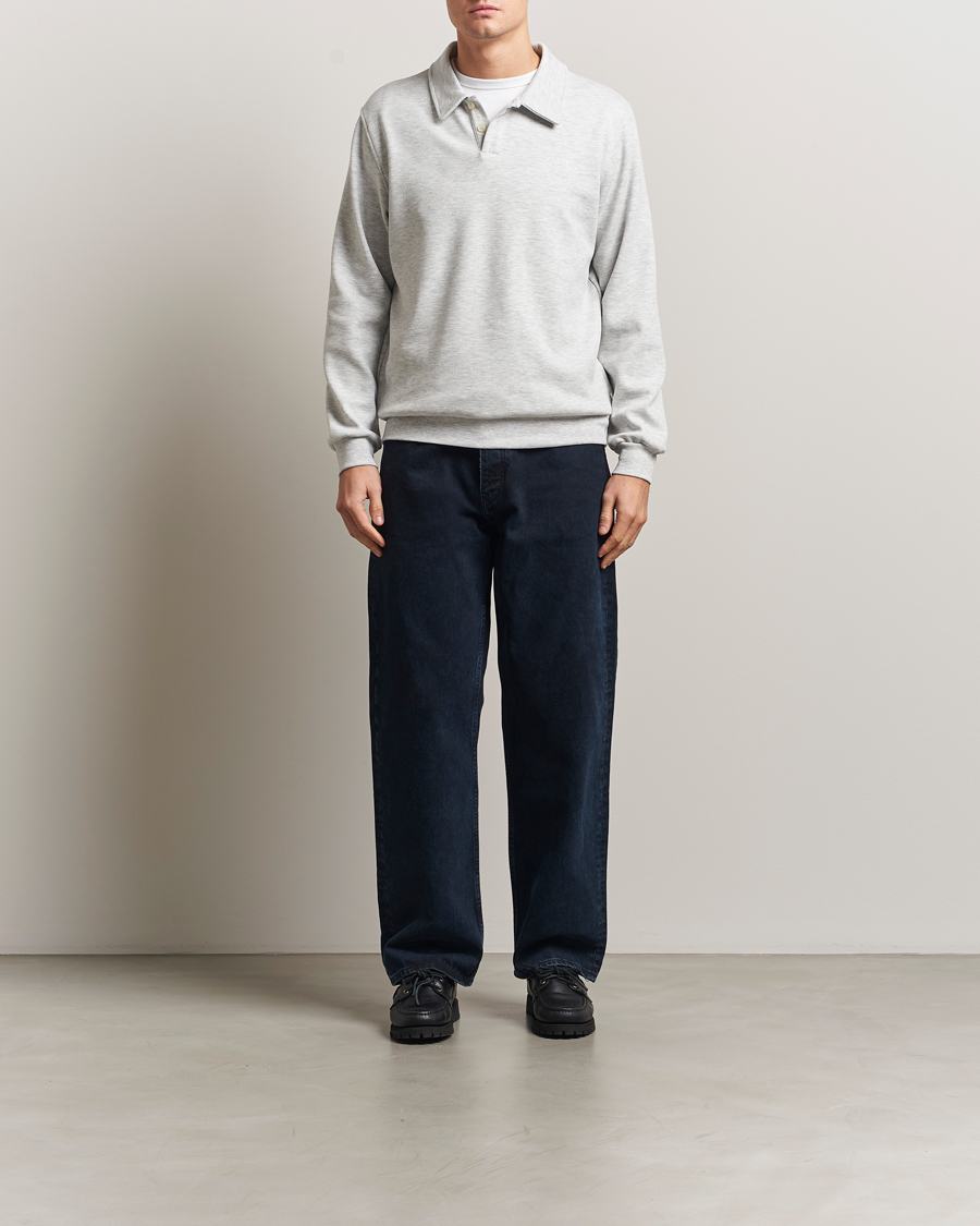 Uomini | Maglieria | LES DEUX | Ben Polo Pique Sweatshirt Snow Melange
