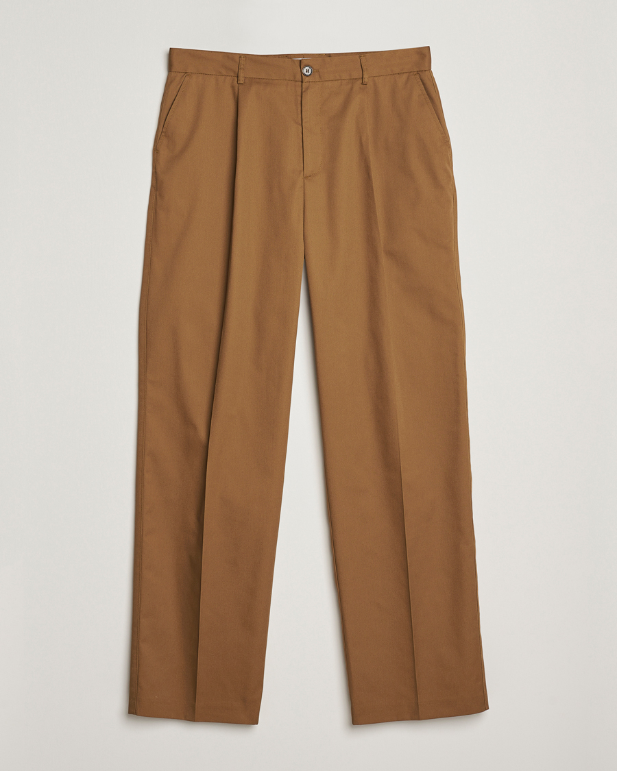 Uomini | Pantaloni | LES DEUX | Reece Pleated Heavy Twill Pant Dark Sand