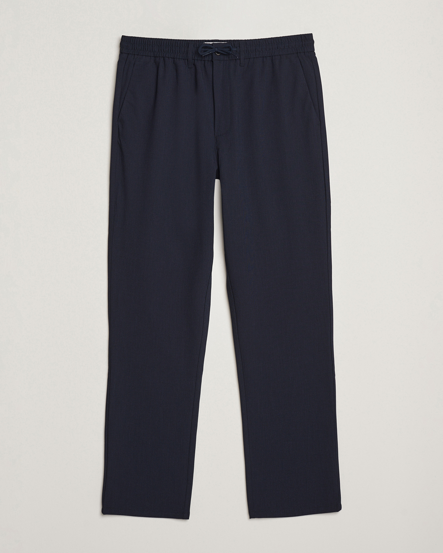 Uomini | Pantaloni | LES DEUX | Como Tapered Textured Pants Dark Navy Blue