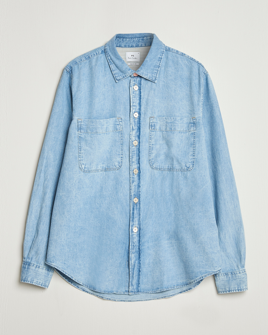 Uomini | Camicie | PS Paul Smith | Casual Fit Denim Shirt Washed Blue