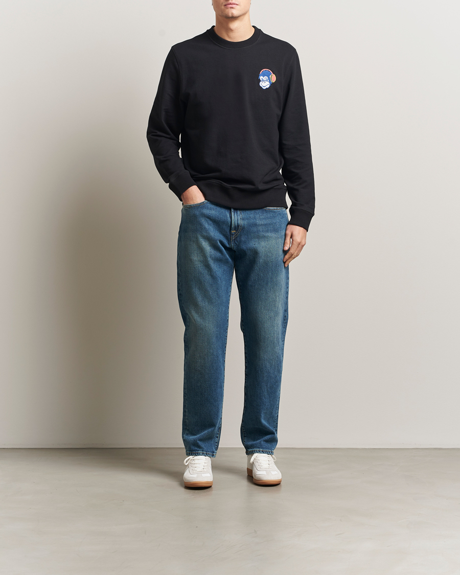 Uomini | Maglieria | PS Paul Smith | Monkey Headphone Printed Sweatshirt Black