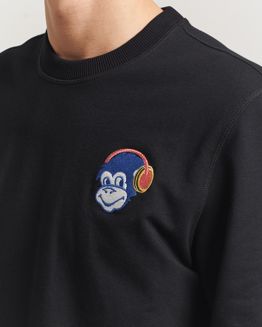 Uomini | Maglieria | PS Paul Smith | Monkey Headphone Printed Sweatshirt Black