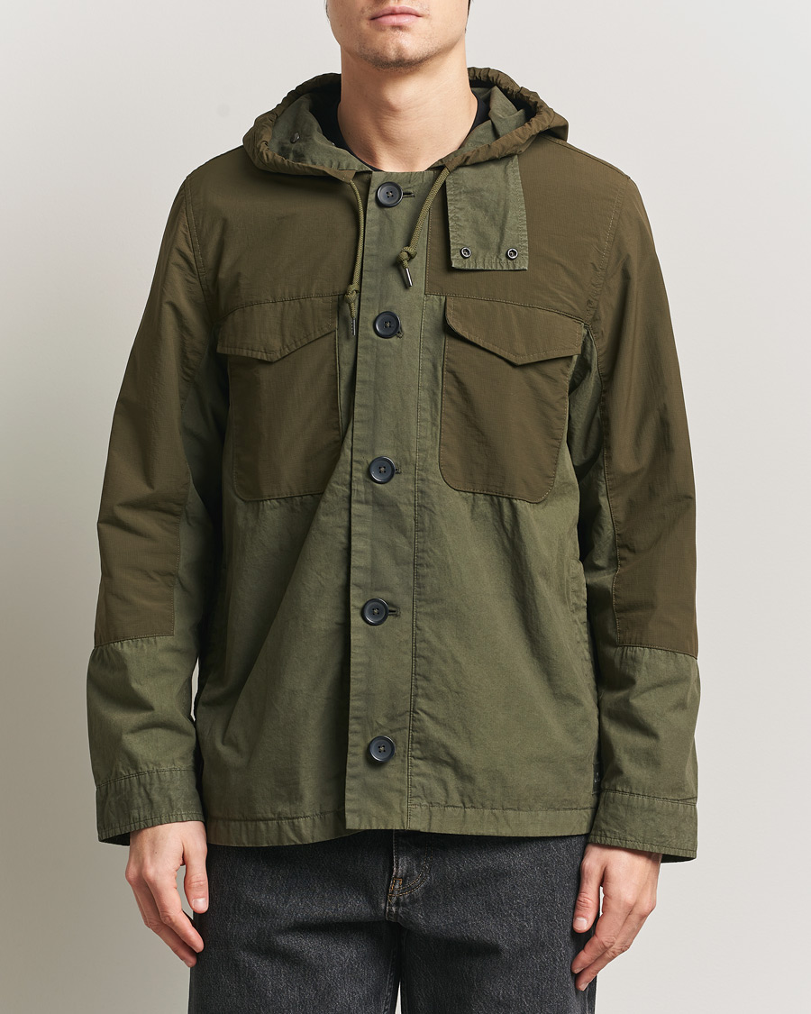 Uomini | Giacche | PS Paul Smith | Cotton Ripstop Hooded Jacket Dark Green