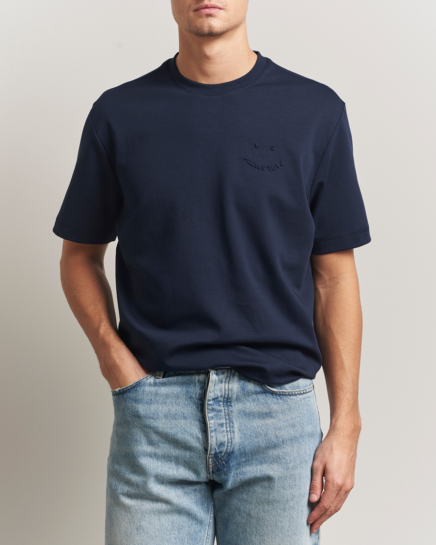 Uomini | T-shirt | PS Paul Smith | Casual Fit Happy T-Shirt Navy