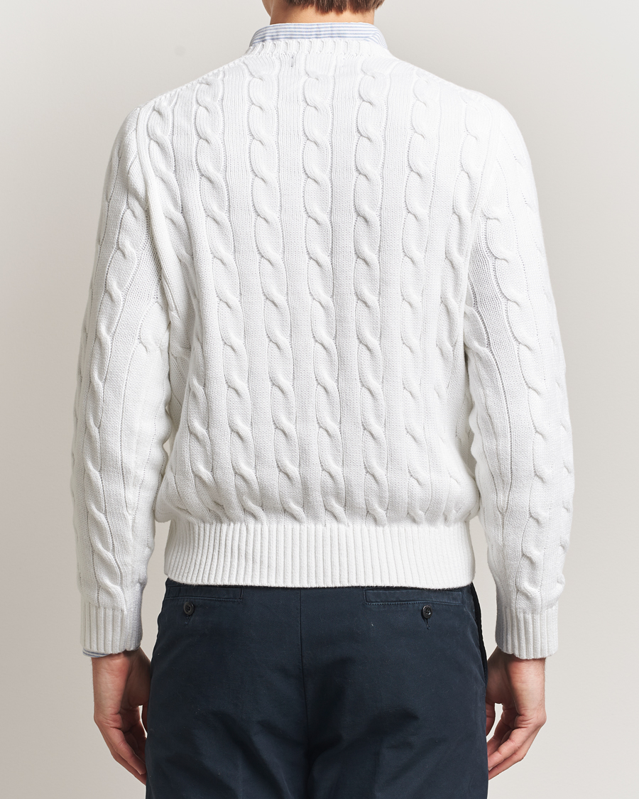 Uomini | Maglieria | Polo Ralph Lauren | Cotton Cable Flag Sweater Ceramic White