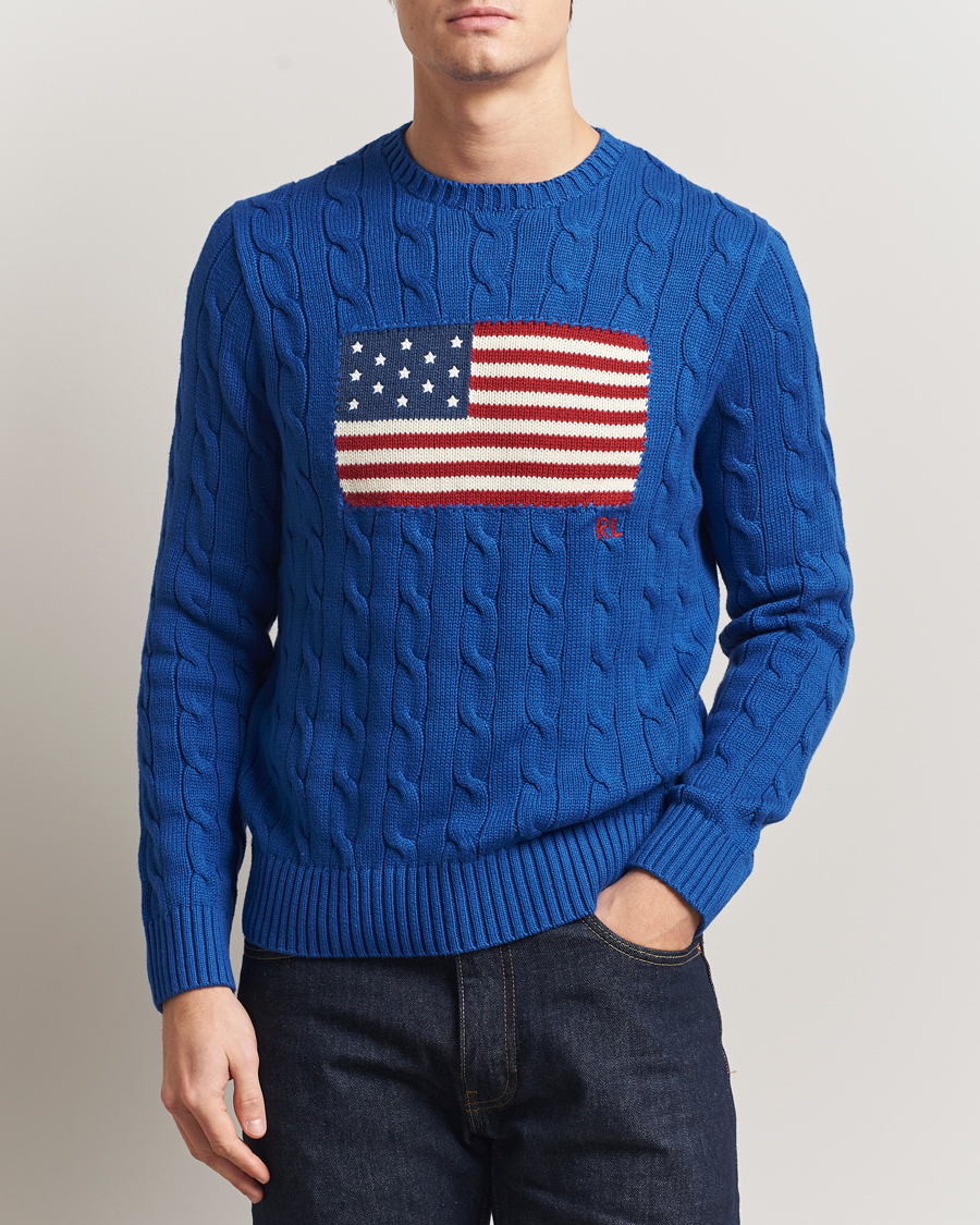 Uomini | Maglieria | Polo Ralph Lauren | Cotton Cable Flag Sweater Sapphire Star