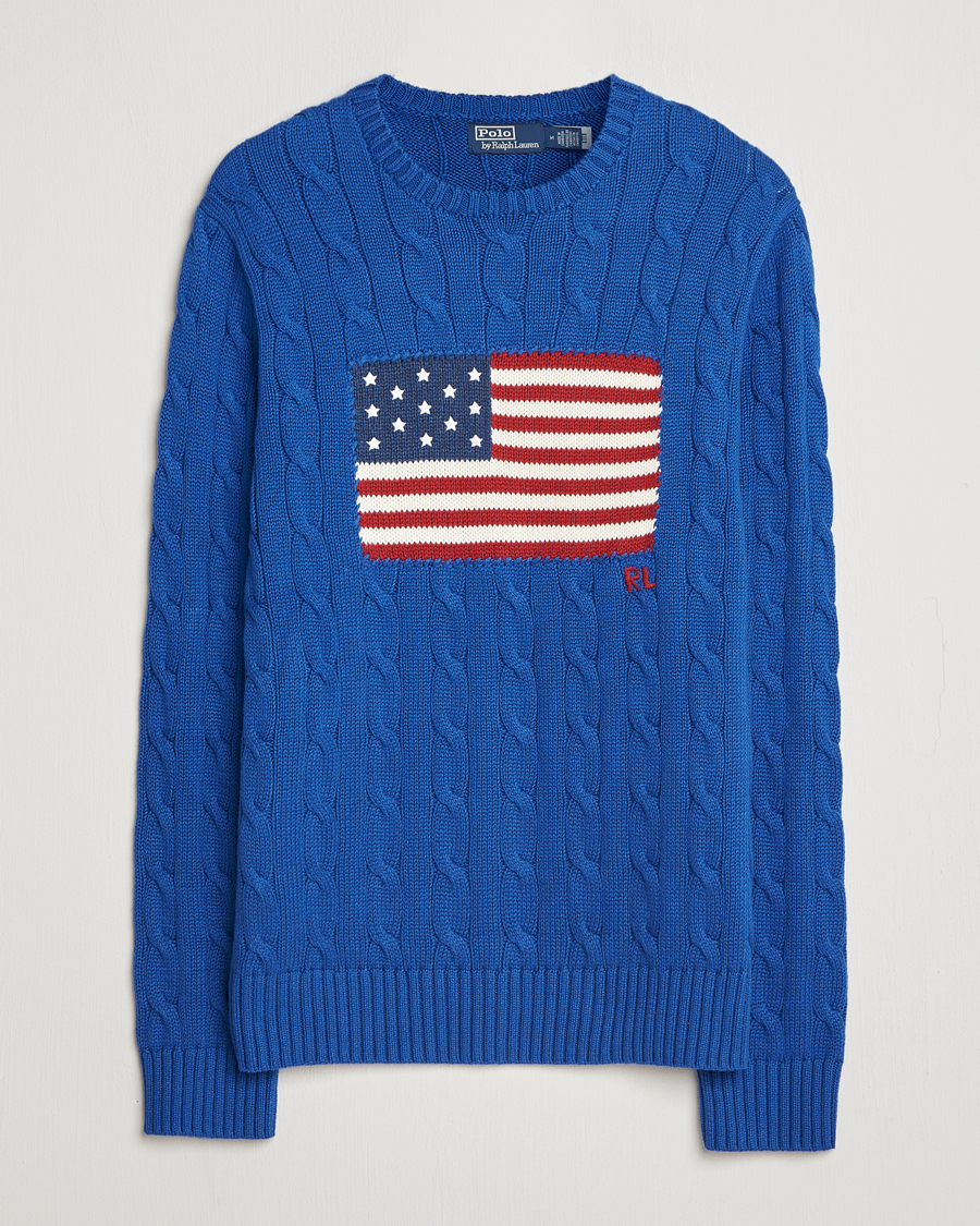 Uomini | Maglieria | Polo Ralph Lauren | Cotton Cable Flag Sweater Sapphire Star