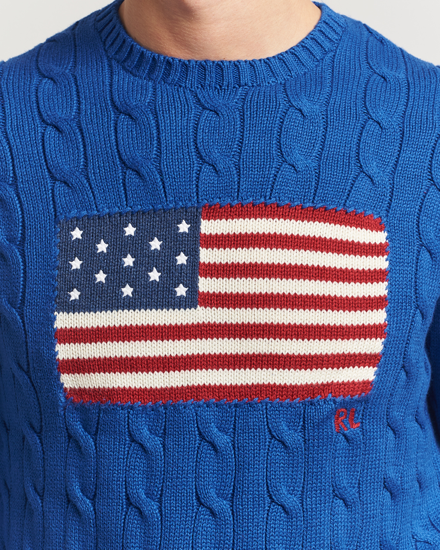 Uomini | Maglieria | Polo Ralph Lauren | Cotton Cable Flag Sweater Sapphire Star