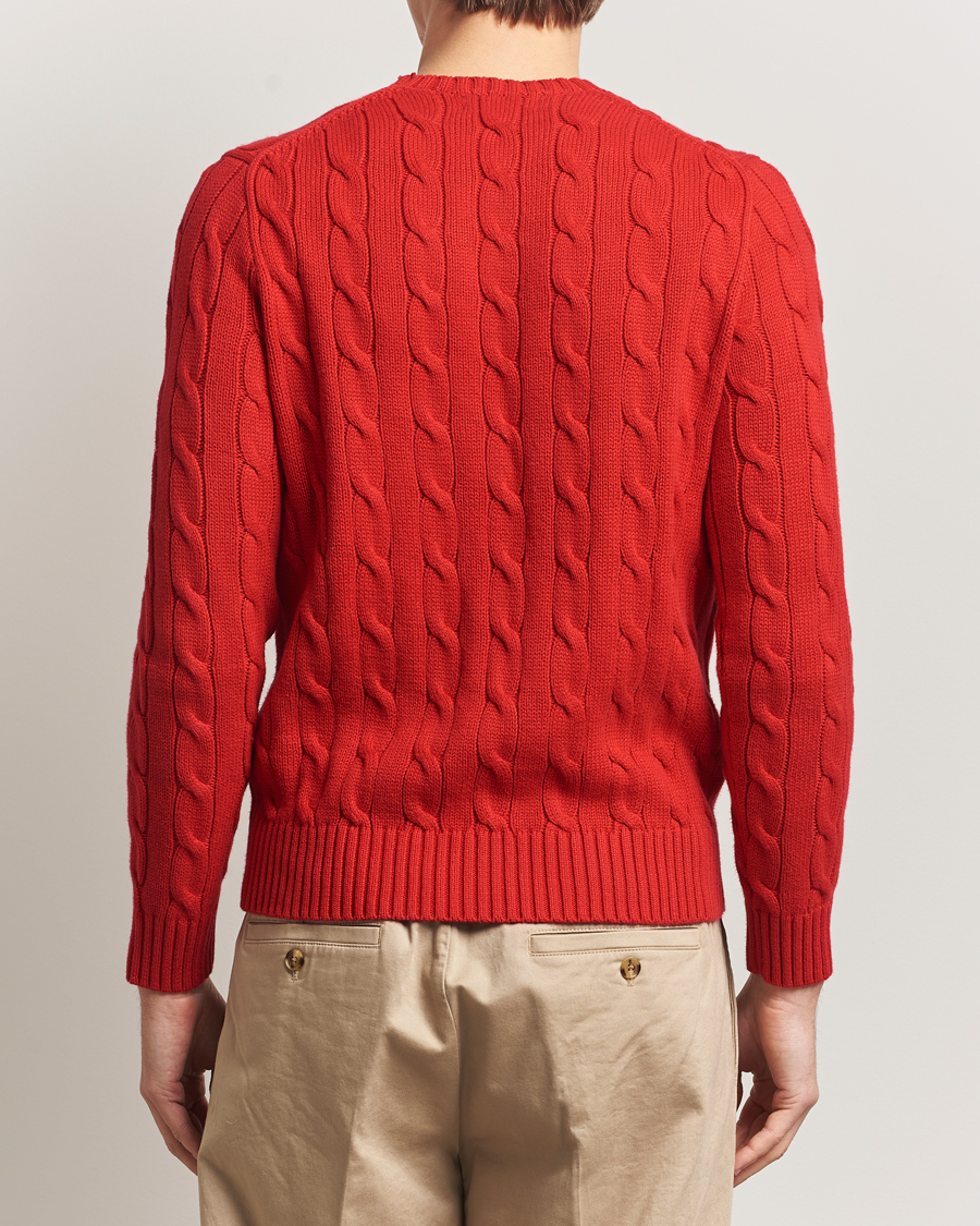 Uomini | Maglieria | Polo Ralph Lauren | Cotton Cable Flag Sweater RL 2000 Red