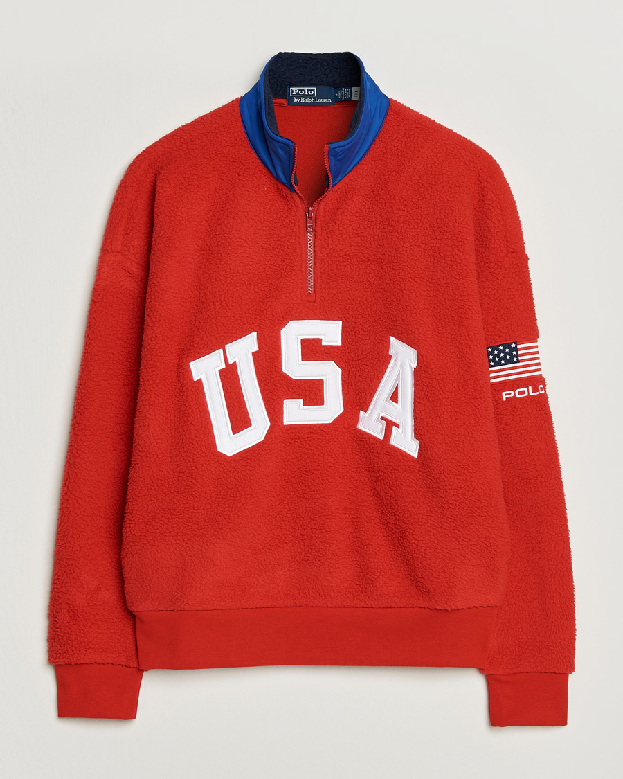 Uomini | Maglieria | Polo Ralph Lauren | Polar Half Zip USA Fleece RL 2000 Red