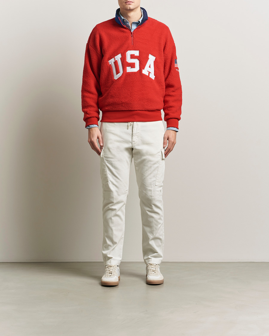 Uomini | Maglieria | Polo Ralph Lauren | Polar Half Zip USA Fleece RL 2000 Red