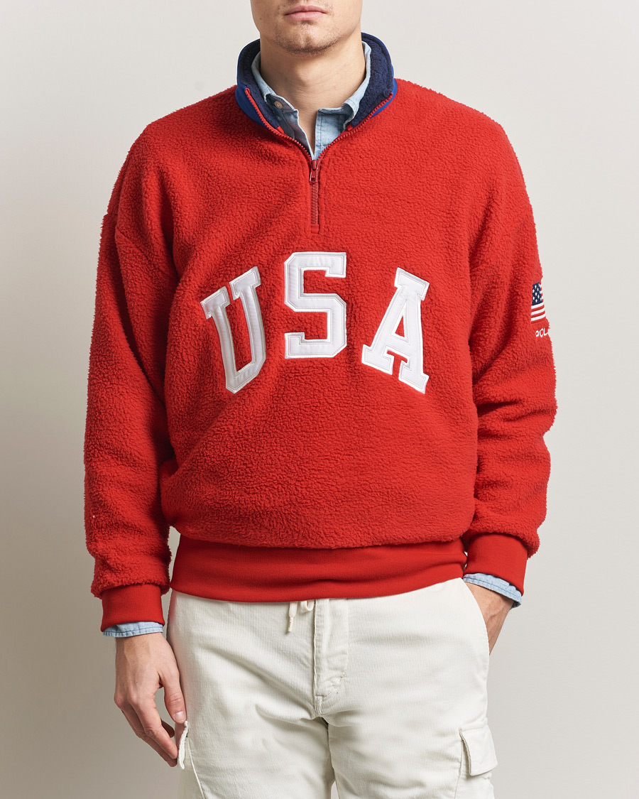 Uomini | Maglieria | Polo Ralph Lauren | Polar Half Zip USA Fleece RL 2000 Red