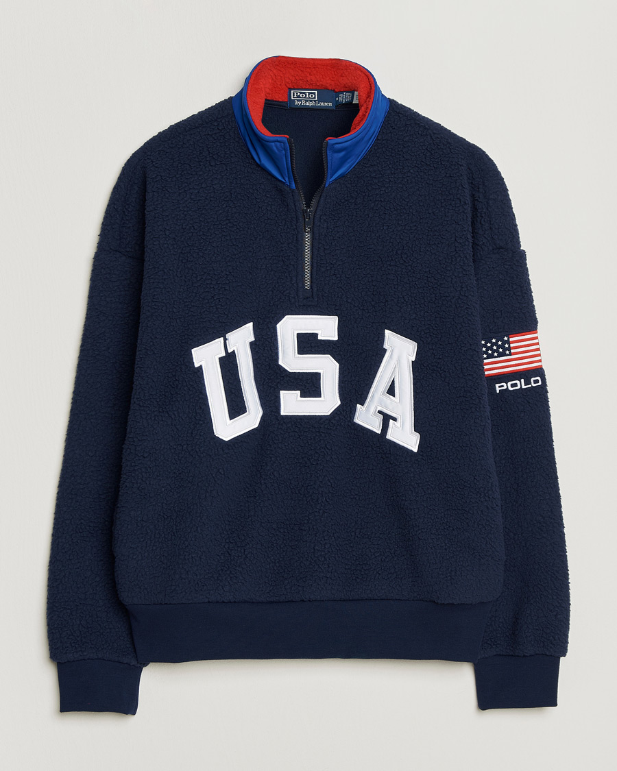 Uomini | Maglieria | Polo Ralph Lauren | Polar Half Zip USA Fleece Refined Navy
