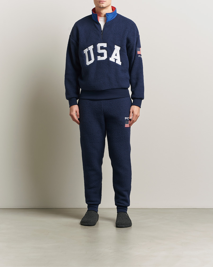 Uomini | Maglieria | Polo Ralph Lauren | Polar Half Zip USA Fleece Refined Navy