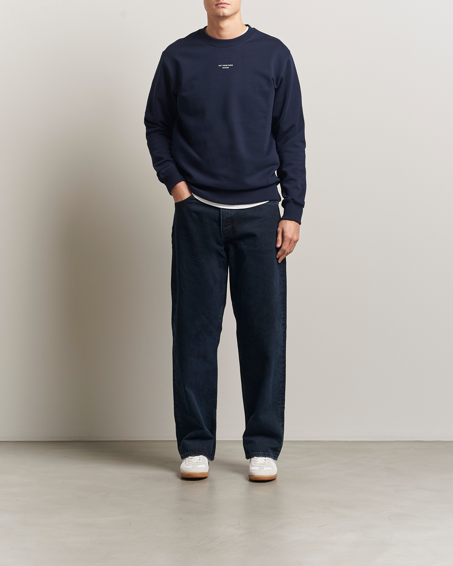 Uomini | Maglieria | Drôle de Monsieur | Classic Slogan Sweatshirt Navy