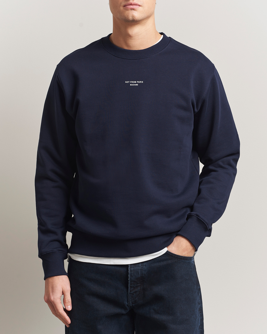 Uomini | Maglieria | Drôle de Monsieur | Classic Slogan Sweatshirt Navy