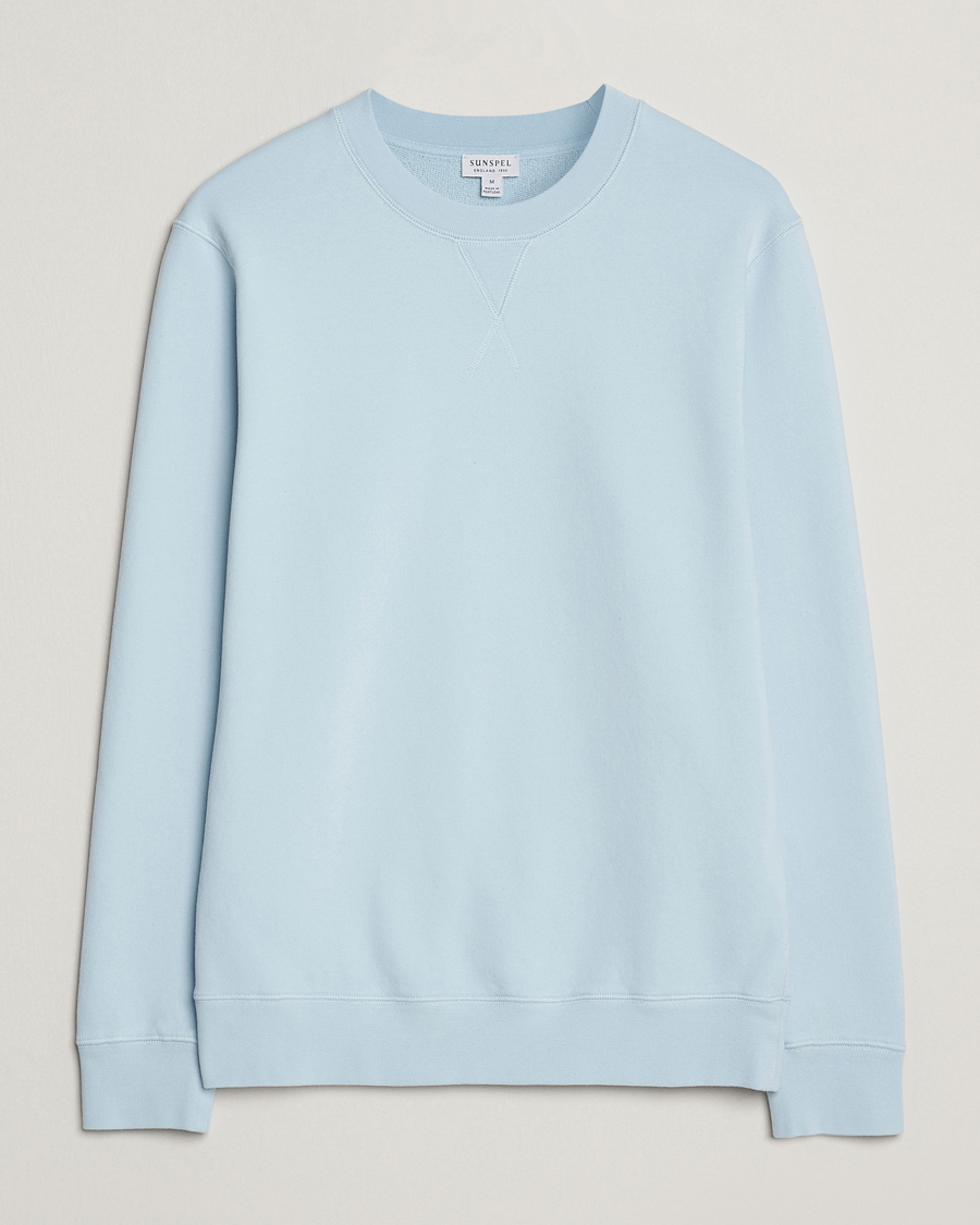 Uomini | Maglieria | Sunspel | Loopback Sweatshirt Frost Blue
