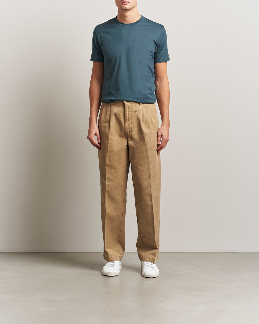 Uomini | T-shirt | Sunspel | Riviera Midweight T-Shirt Dark Petrol