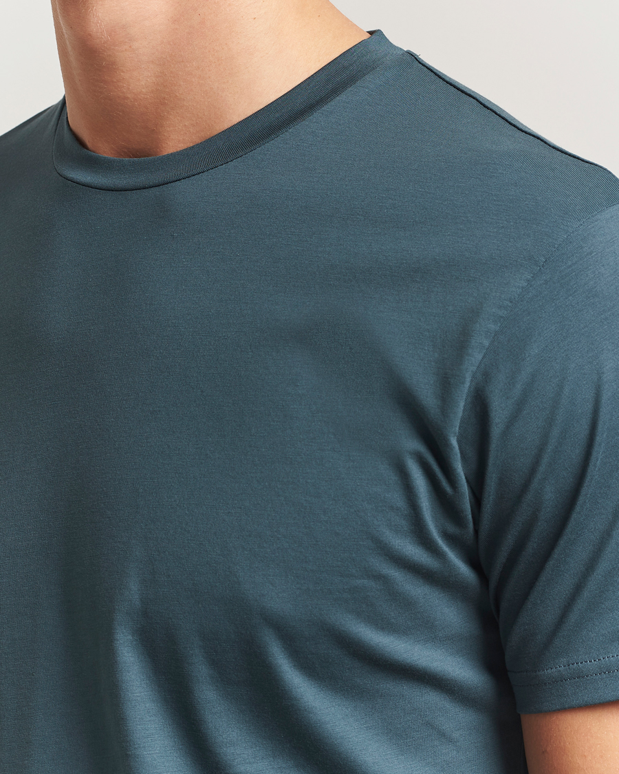 Uomini | T-shirt | Sunspel | Riviera Midweight T-Shirt Dark Petrol