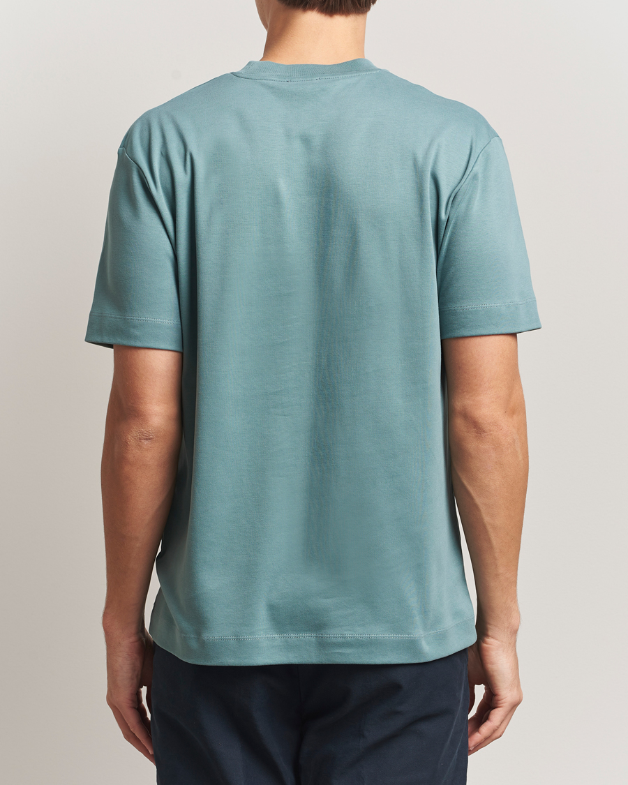 Uomini | T-shirt | Sunspel | Heavy Weight Supima Cotton T-Shirt Steel Green