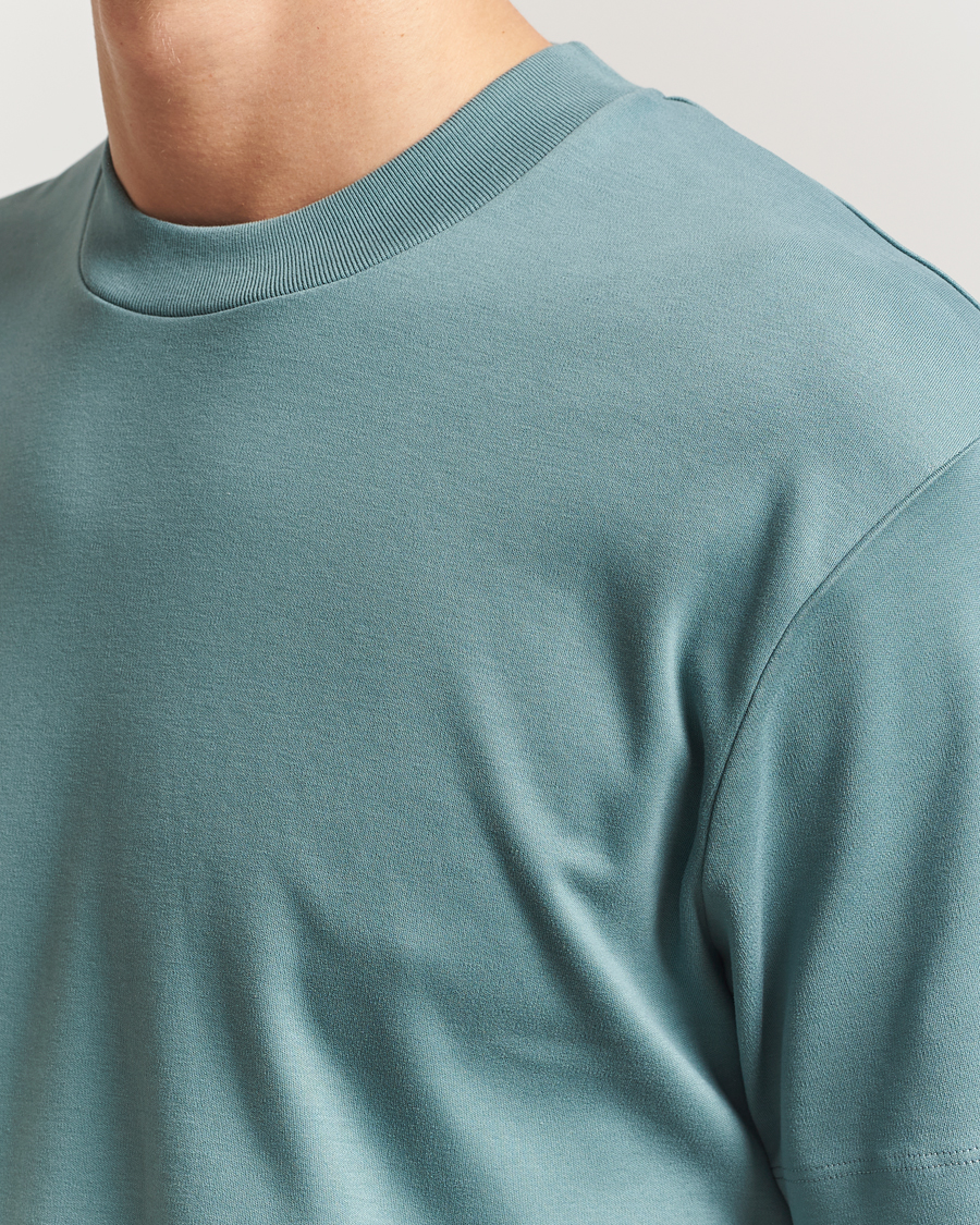 Uomini | T-shirt | Sunspel | Heavy Weight Supima Cotton T-Shirt Steel Green