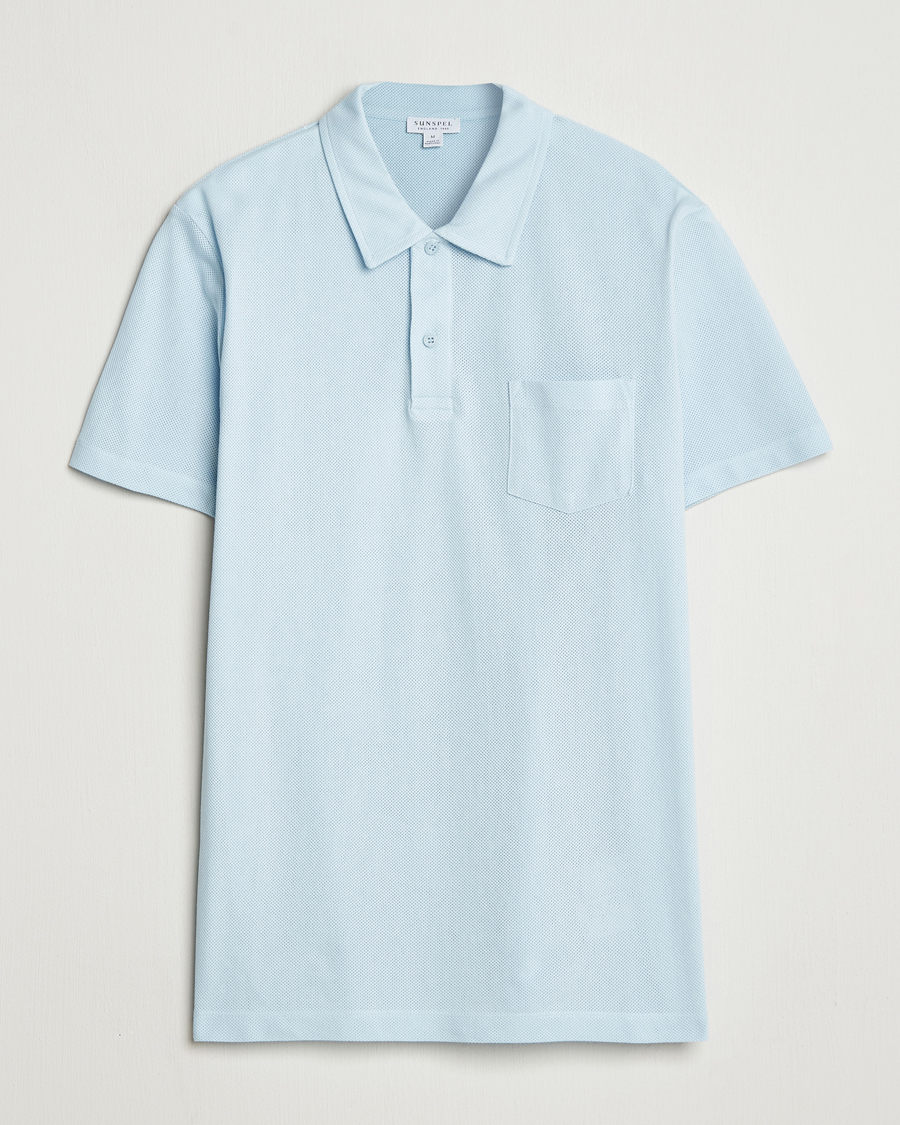 Uomini | Polo | Sunspel | Riviera Polo Shirt Frost Blue