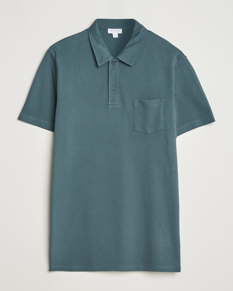 Uomini | Polo | Sunspel | Riviera Polo Shirt Dark Petrol