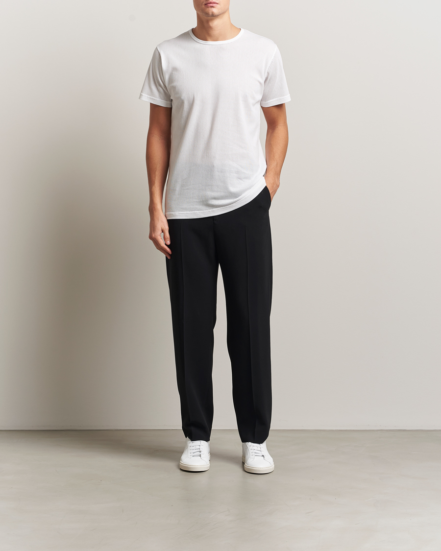 Uomini | T-shirt | Sunspel | Cellular Underwear T-Shirt White