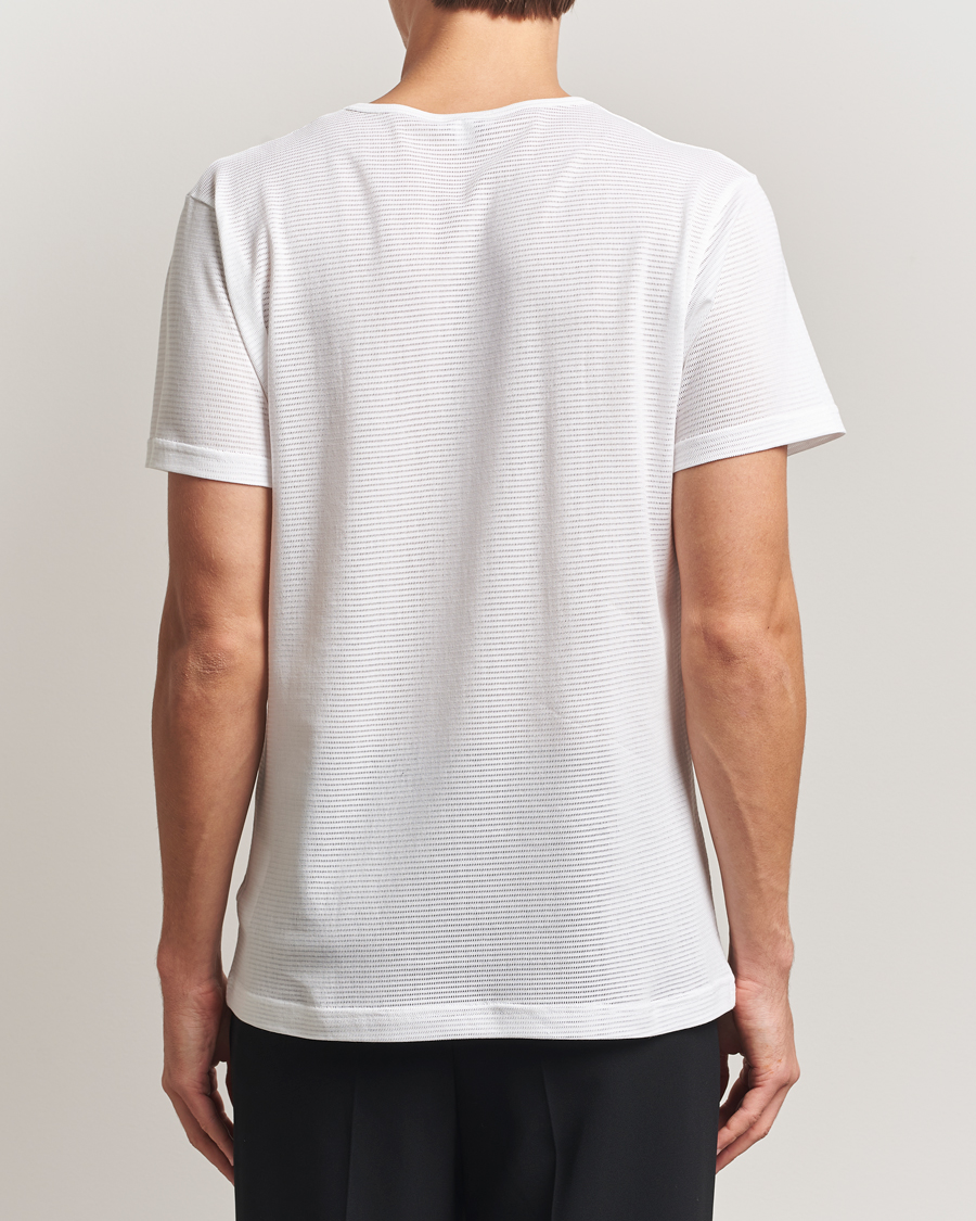 Uomini | T-shirt | Sunspel | Cellular Underwear T-Shirt White