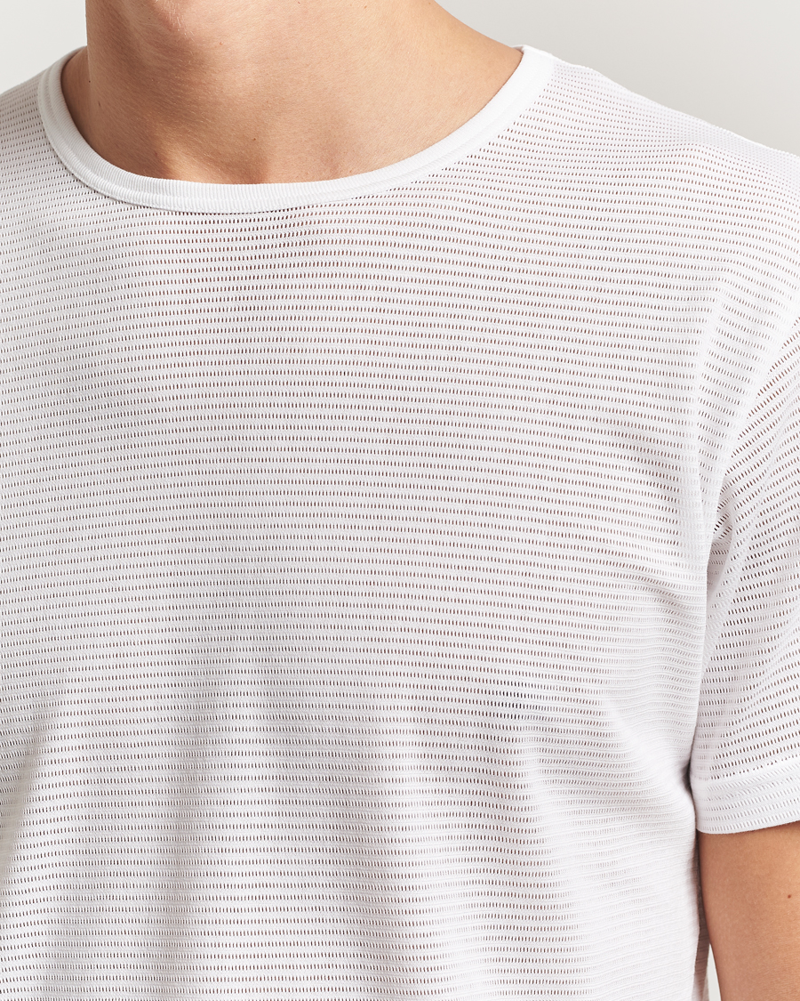 Uomini | T-shirt | Sunspel | Cellular Underwear T-Shirt White