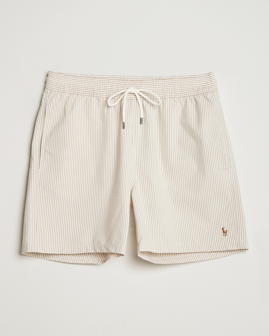 Uomini | Costumi da bagno | Polo Ralph Lauren | Traveler Mid Trunk Seersucker Coastal Beige