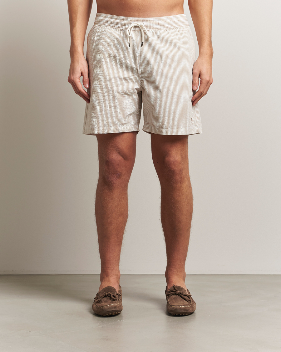 Uomini | Costumi da bagno | Polo Ralph Lauren | Traveler Mid Trunk Seersucker Coastal Beige
