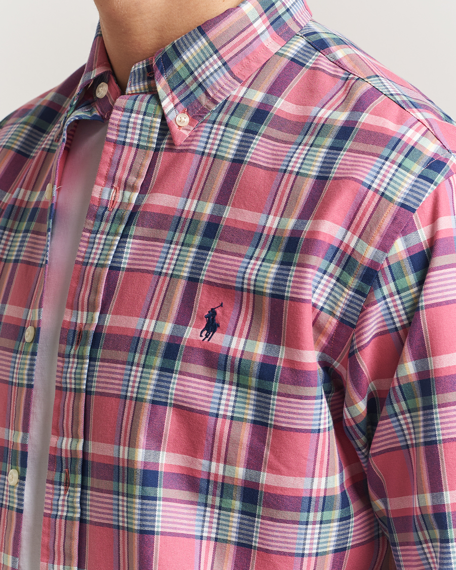 Uomini | Camicie | Polo Ralph Lauren | Custom Fit Oxford Checked Shirt Pink/Blue