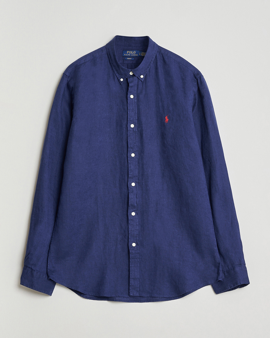 Uomini | Camicie | Polo Ralph Lauren | Slim Fit Linen Shirt Navy