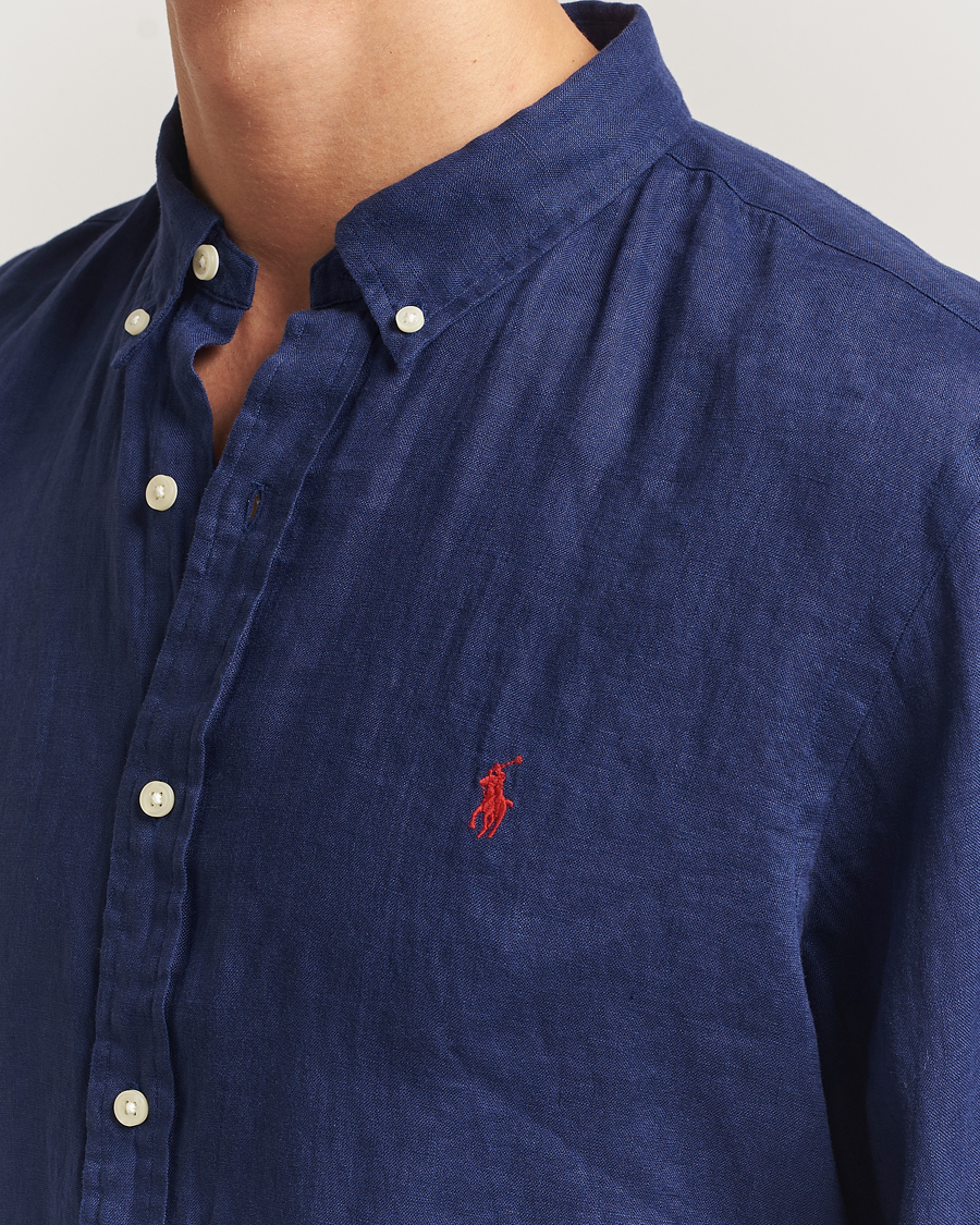 Uomini | Camicie | Polo Ralph Lauren | Slim Fit Linen Shirt Navy