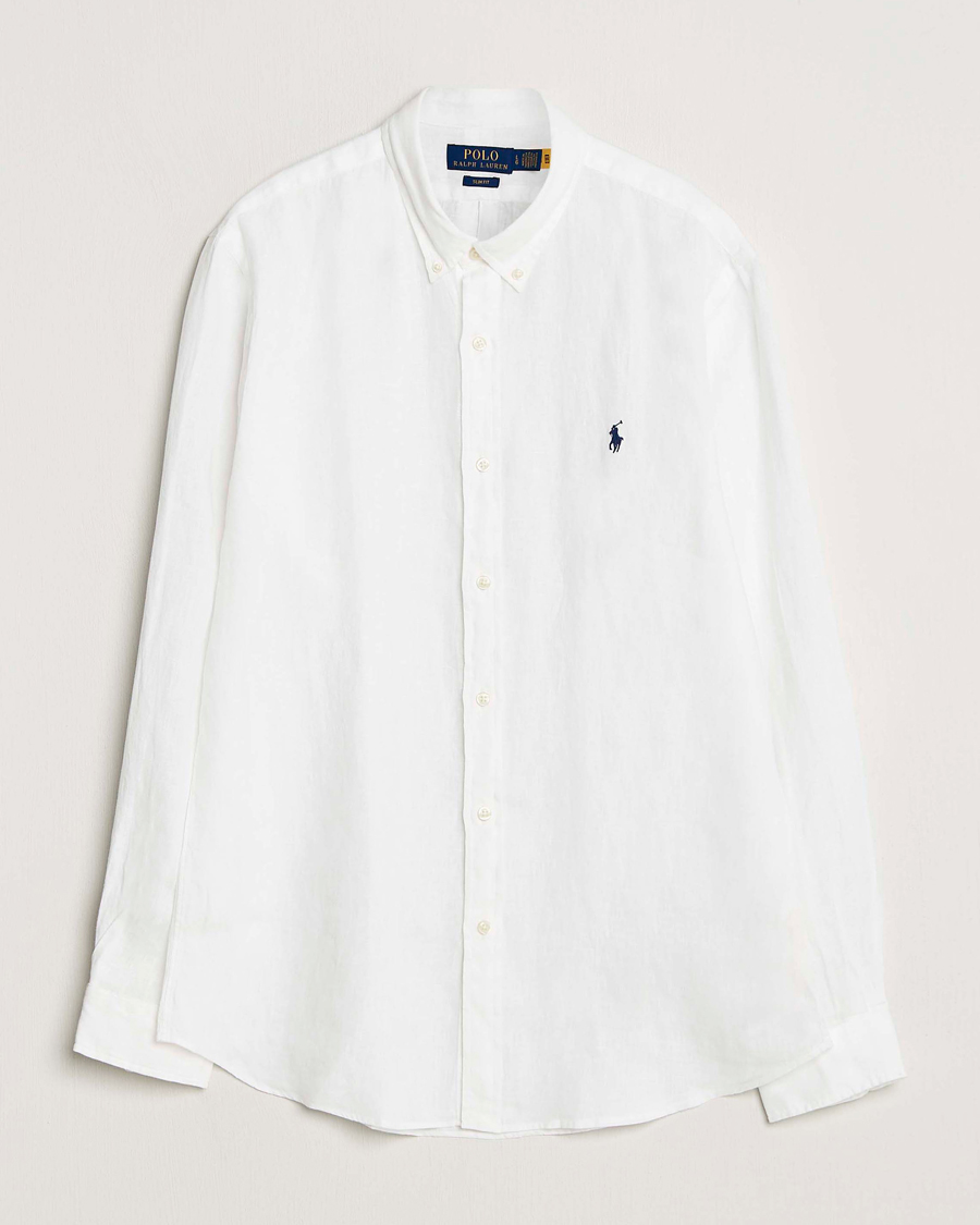 Uomini | Camicie | Polo Ralph Lauren | Slim Fit Linen Shirt White